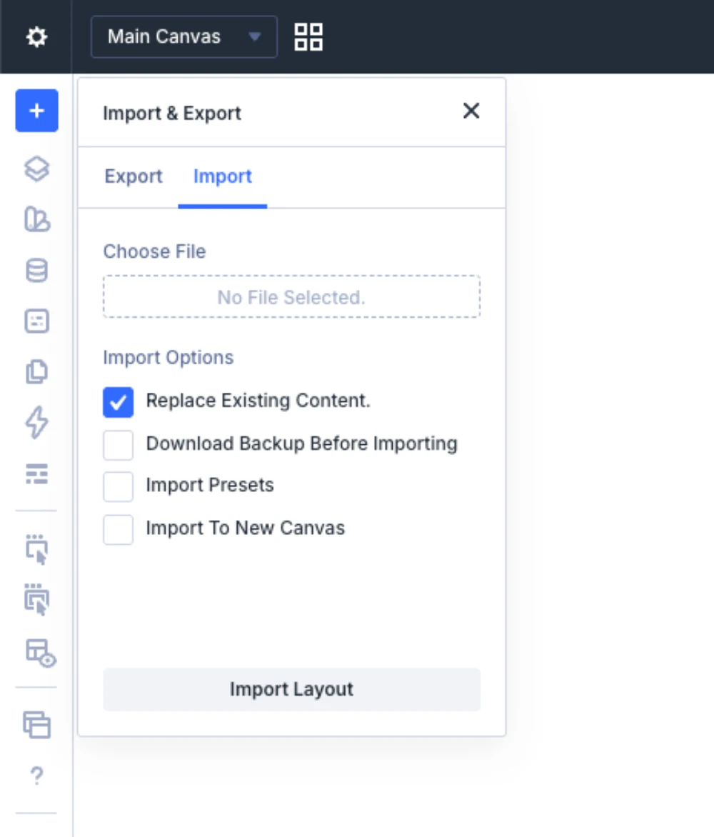 Import Export Settings