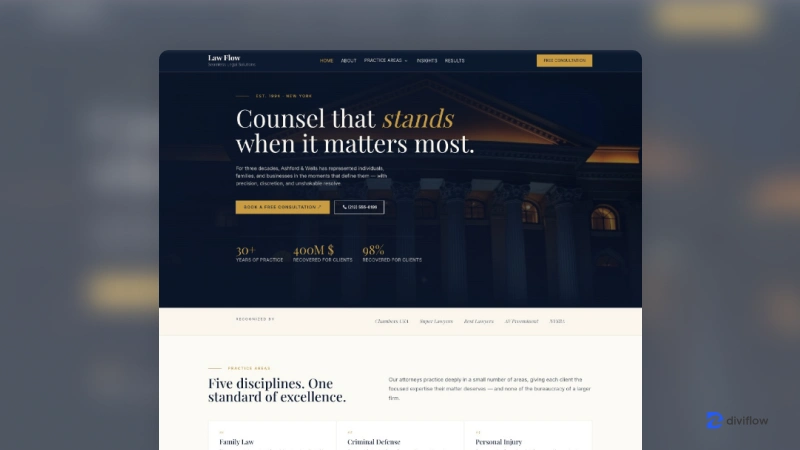Law Flow - Divi 5 Law Firm Website Layout Pack